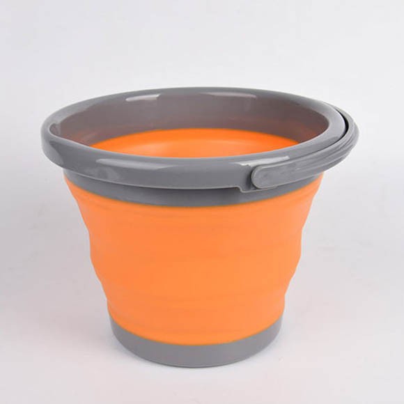 Ведро складное силиконовое Tramp, 5л, TRC-092 (оранжевый, оливковый) 