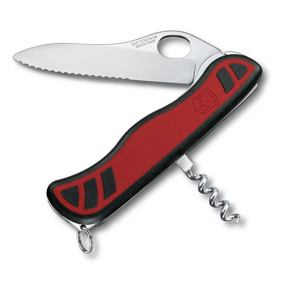 Нож Victorinox Sentinel One Hand, 111 мм, 3 функции, красно-чёрный 0.8321.MWC