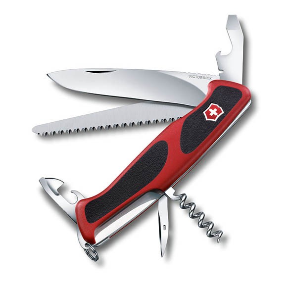 Швейцарский нож Victorinox RangerGrip 55, 130 мм, 12 функ, красный (0.9563.C)