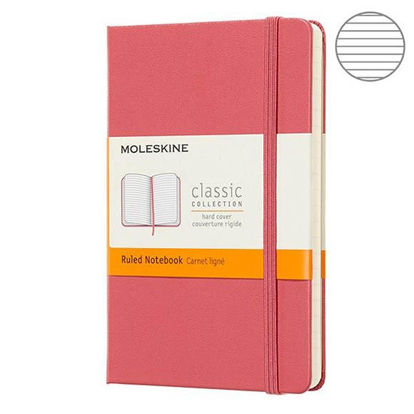 Блокнот Moleskine Classic Pocket 90x140мм 192стр. линейка твердая обложка розовый, MM710D11