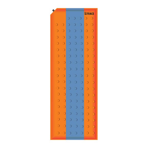 Ковер самонадувающийся BTrace Basic 2.5,180х50х2.5 см (оранжевый/серый)