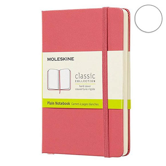 Блокнот Moleskine Classic Pocket 90x140мм 192стр. нелинованный твердая обложка розовый, QP012D11