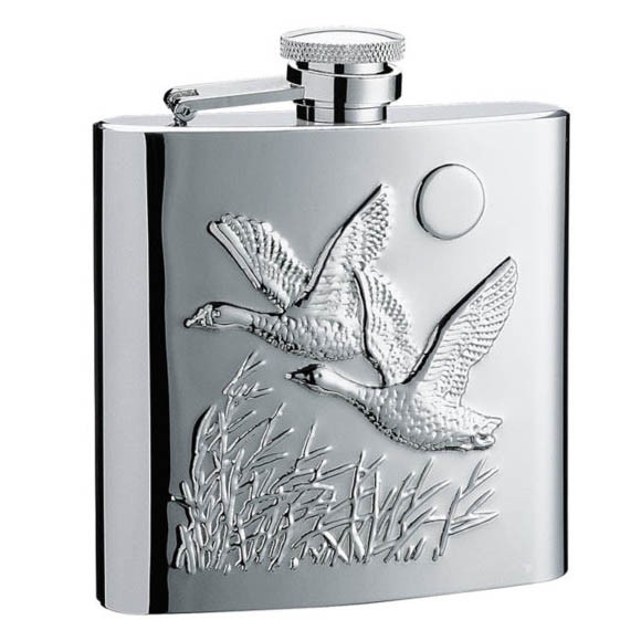 Фляга S.Quire "Птицы" 0,24 л, сталь, серебристый цвет с рисунком, 1308YB-E39R