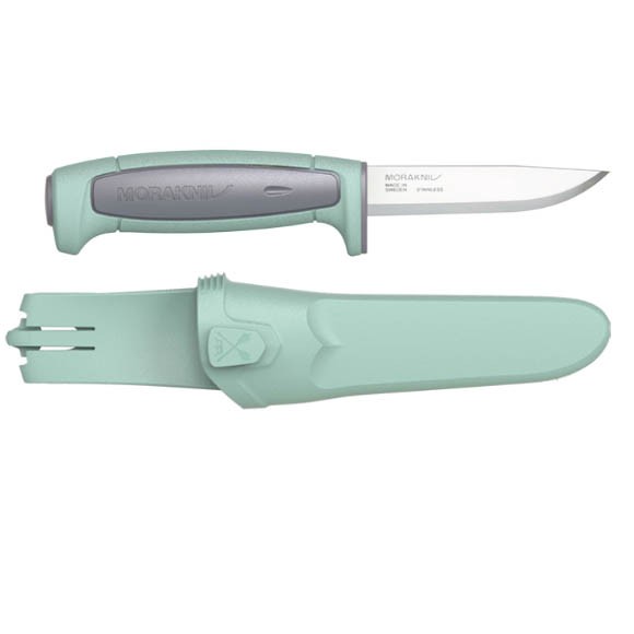 Нож Morakniv Basic 546 нержавеющая сталь, пластиковая ручка зеленая, серая вставка, 13957