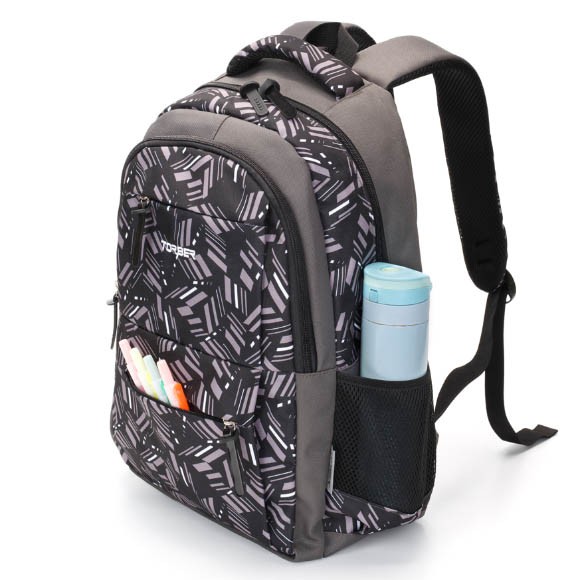 Рюкзак Torber Class X, серый с орнаментом, полиэстер, 45x30x18 см + Пенал, T2602-GRE-P Рюкзак Torber Class X, серый с орнаментом, полиэстер, 45x30x18 см + Пенал, T2602-GRE-P