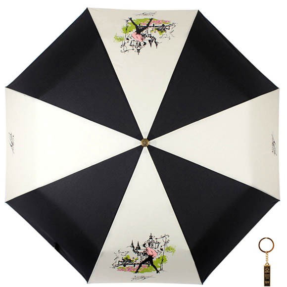 Зонт FJ Flioraj Premium Epatage, женский, 3 сложения, автомат, бежевый, арт. 16022