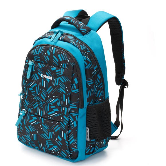 Рюкзак Torber Class X, голубой с орнаментом, полиэстер, 45x30x18 см + пенал, T2602-BLU-P Рюкзак Torber Class X, голубой с орнаментом, полиэстер, 45x30x18 см + пенал, T2602-BLU-P