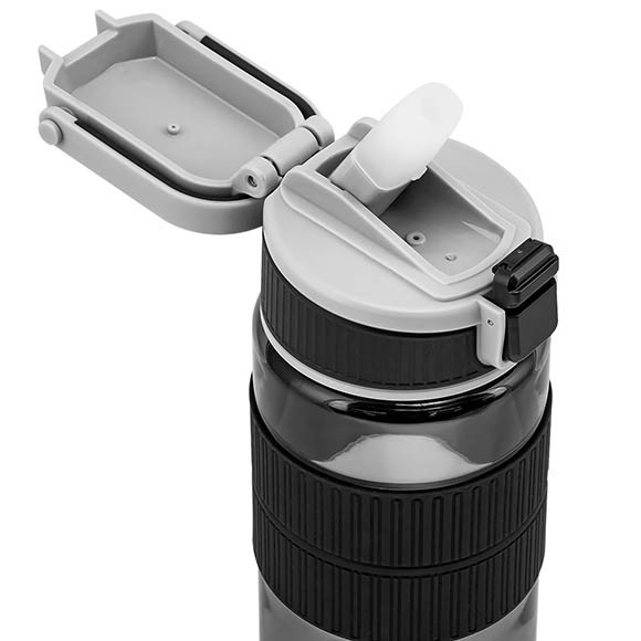 Бутылка тритановая Арктика, арт.722-550, 550 мл, черная, с манжетом и питьевой трубочкой