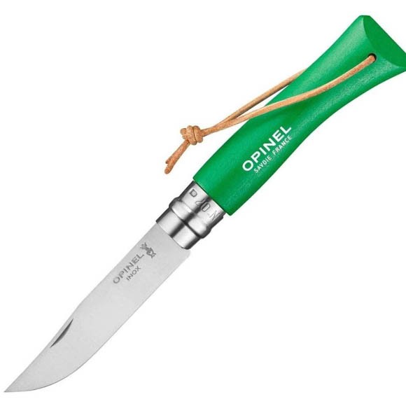 Нож  Opinel №7, нержавеющая сталь, зеленый, 002210