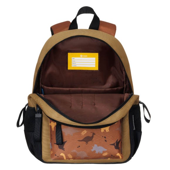 Рюкзак Torber Class X Mini, хаки с орнаментом "Динозавры", T1801-23-Kha Рюкзак Torber Class X Mini, хаки с орнаментом "Динозавры", T1801-23-Kha