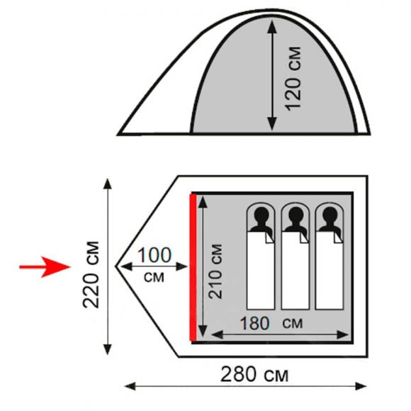 Палатка Totem Tepee 3 (V2), зеленая, TTT-026 Палатка Totem Tepee 3 (V2), зеленая, TTT-026