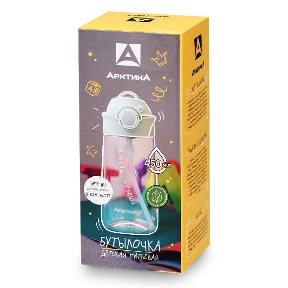 Бутылочка детская питьевая, бытовая, тритановая, тм "Арктика", 450 мл, мята, арт. 712-450 Бутылочка детская питьевая, бытовая, тритановая, тм "Арктика", 450 мл, мята, арт. 712-450