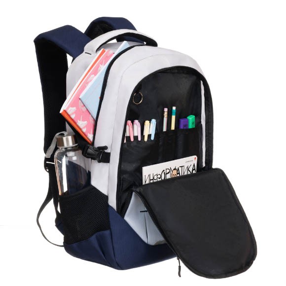 Рюкзак Torber Class X, серо-синий, 46x32x18 см + мешок для сменной обуви, T9355-23-Gr  Рюкзак Torber Class X, серо-синий, 46x32x18 см + мешок для сменной обуви, T9355-23-Gr