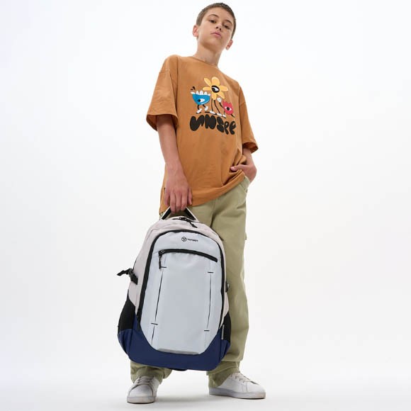 Рюкзак Torber Class X, серо-синий, 46x32x18 см + мешок для сменной обуви, T9355-23-Gr  Рюкзак Torber Class X, серо-синий, 46x32x18 см + мешок для сменной обуви, T9355-23-Gr