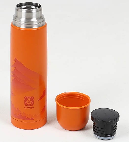 Термос Сплав SB-800, оранжевый принт, 5078277