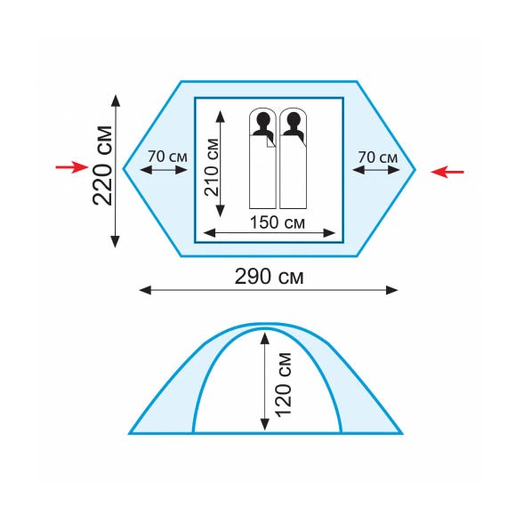 Палатка Tramp Peak 2 (V2) (серый) TRT-25 Палатка Tramp Peak 2 (V2) (серый) TRT-25