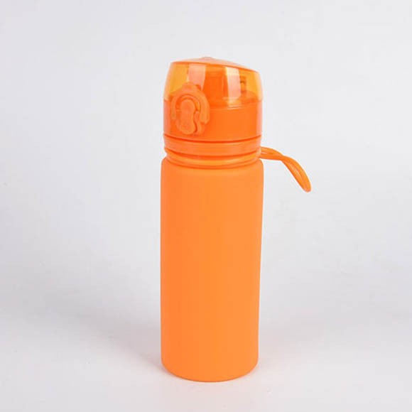 Бутылка Tramp силиконовая 0,5 л TRC-093 (оранжевый, оливковый, 500мл) 
