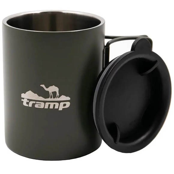 Термокружка со складными ручками и поилкой Tramp TRC-136.12, оливковая Термокружка со складными ручками и поилкой Tramp TRC-136.12, оливковая