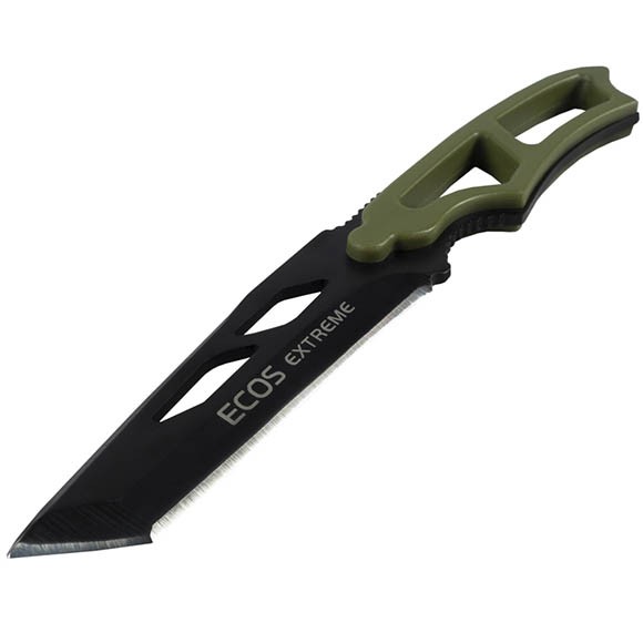 Нож туристический ECOS EX-SW-B01G, со свистком (в ножнах), зеленый