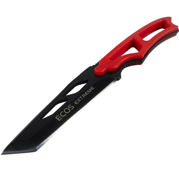 Нож туристический ECOS EX-SW-B01R, со свистком (в ножнах), красный