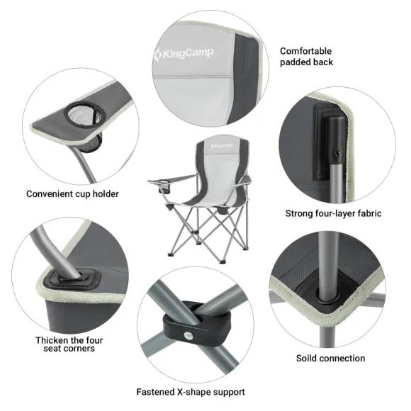 Кресло складное cтальное King Camp Arms Chair, 84x50x96, 3818 Кресло складное cтальное King Camp Arms Chair, 84x50x96, 3818