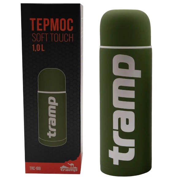 Термос Tramp Soft Touch 1,0 л, хаки, TRC-109 Термос Tramp Soft Touch 1,0 л, хаки, TRC-109
