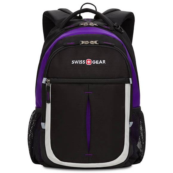Школьный рюкзак Swissgear, чёрный/фиолетовый/серебристый, 22л, арт. SA13852915