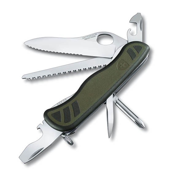 Нож Victorinox Soldiers Knife, 111 мм, 10 функций, зеленый 0.8461.MWCH