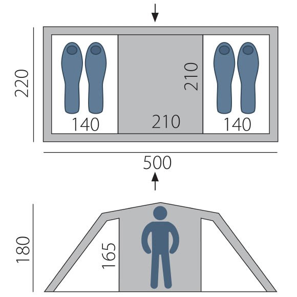 Палатка Arten Gemini, синяя, T0487