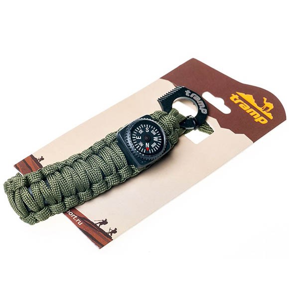 Браслет выживальщика Tramp, компас, огниво / 2 метра паракорда, TRA-237 Браслет выживальщика Tramp, компас, огниво / 2 метра паракорда, TRA-237