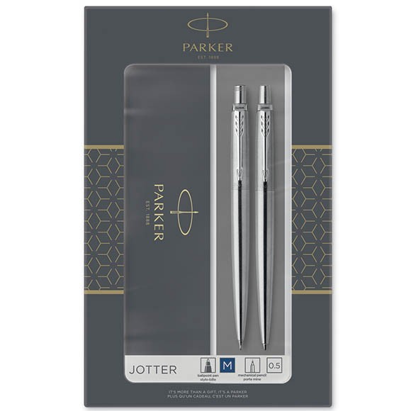 Набор подарочный Parker Jotter Core - Stainless Steel CT, ручка шариковая + карандаш, 2093256