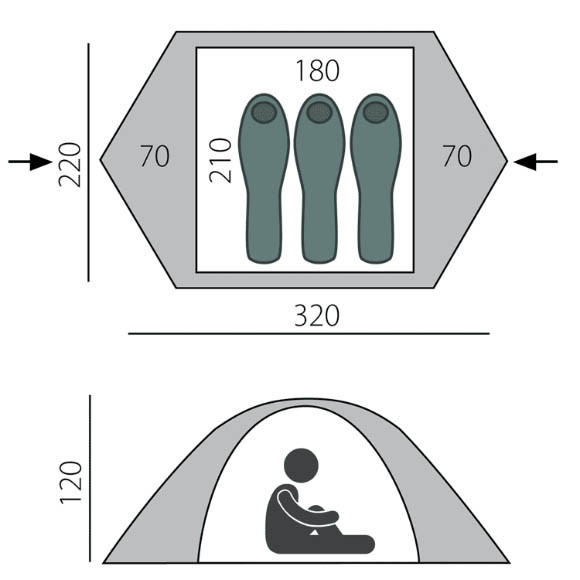 Палатка Ion 3 BTrace, зеленая, T0493 Палатка Ion 3 BTrace, зеленая, T0493