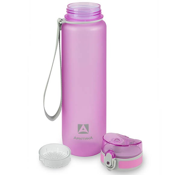 Бутылка тритановая арт. 720-1000, 1000 мл, лавандовая матовая, с ситечком Бутылка тритановая арт. 720-1000, 1000 мл, лавандовая матовая, с ситечком