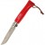 Нож Opinel №8 Trekking, нержавеющая сталь, кожаный темляк, красный