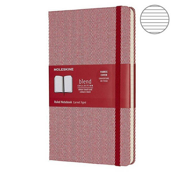 Блокнот Moleskine Limited Edition BLEND Large 130х210 текстиль 240стр. линейка, красный,  LCBD02QP060F