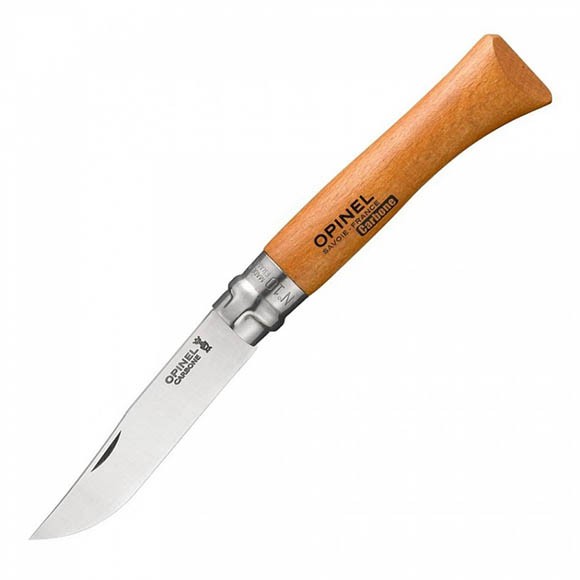 Нож Opinel №10, углеродистая сталь, бук, блистер