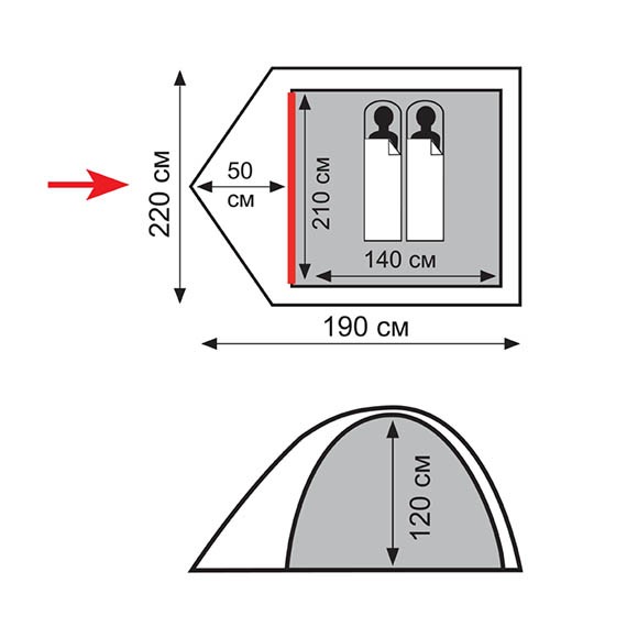 Палатка Totem Tepee 2 (V2), зеленая, TTT-020 Палатка Totem Tepee 2 (V2), зеленая, TTT-020