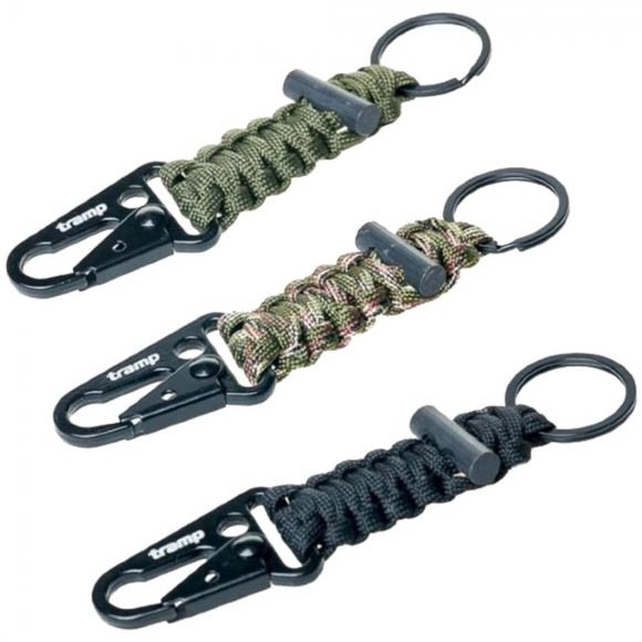 Брелок Tramp паракордовый для ключей (карабин/кольцо для ключей/огниво) TRA-236