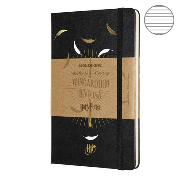 Блокнот Moleskine Limited Edition Harry Potter Large 130х210,192с. линейка черный Leviosа,  LEHPCQP060