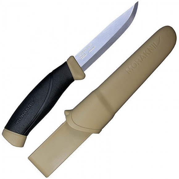Нож Morakniv Companion Desert, нерж сталь, прорезиненная рукоять с желтыми накладками