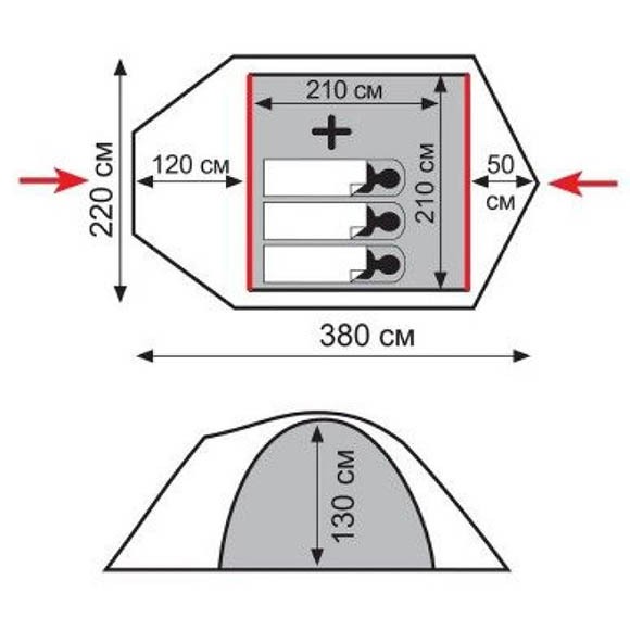 Палатка Tramp Lite Camp 3, зеленая, TLT-007.06 Палатка Tramp Lite Camp 3, зеленая, TLT-007.06