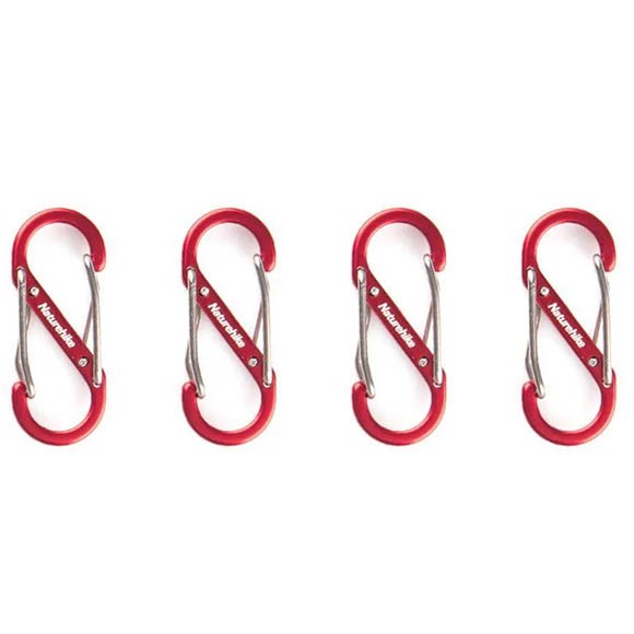 Карабин многофункциональный Naturehike NH20GS004 S-Type 4 см, 4шт