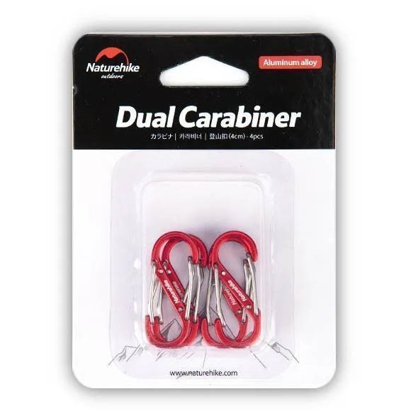 Карабин многофункциональный Naturehike NH20GS004 S-Type 4 см, 4шт