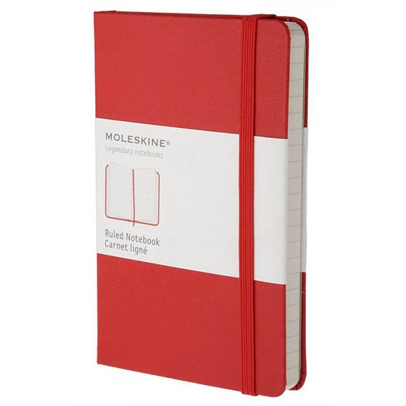 Блокнот Moleskine Classic Pocket 90x140мм 192стр. линейка твердая обложка красный, MM710R