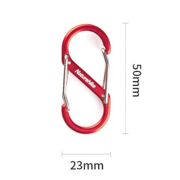 Карабин многофункциональный Naturehike NH20GS004 S-Type 5 см, 2шт