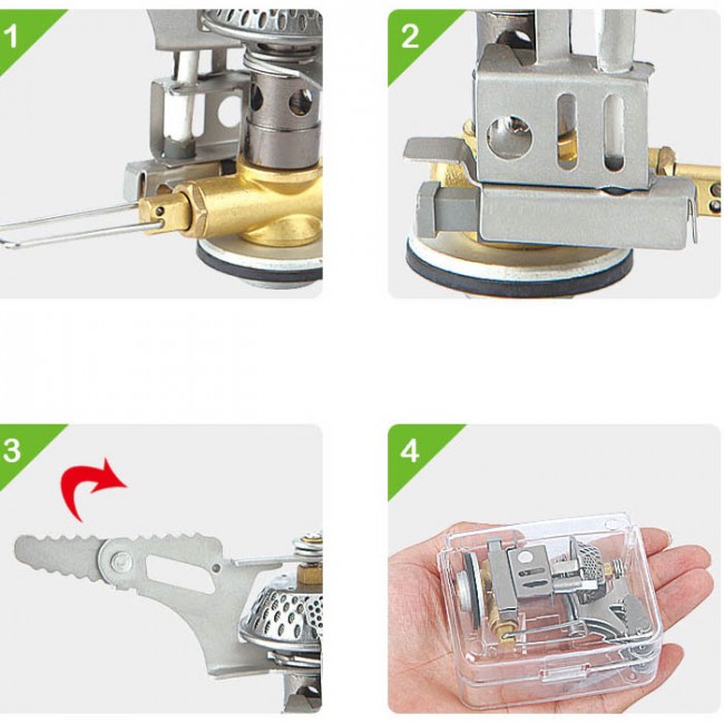 Туристическая газовая горелка BRS-03 с пьезоподжигом