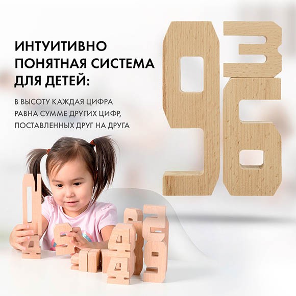 Умные Цифры - Обучающий арифметике деревянный набор цифр Умные Цифры - Обучающий арифметике деревянный набор цифр
