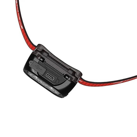 Фонарь Fenix налобный HL18R-T V2.0 черный с красным ремешком