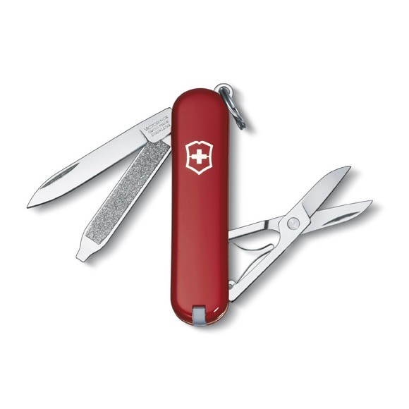 Нож-брелок Victorinox Classic, 58 мм, 7 функций, красный, 0.6223