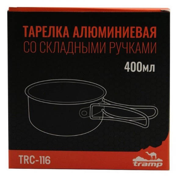 Тарелка алюминиевая со складными ручками 400 мл, Tramp TRC-116 Тарелка алюминиевая со складными ручками 400 мл, Tramp TRC-116